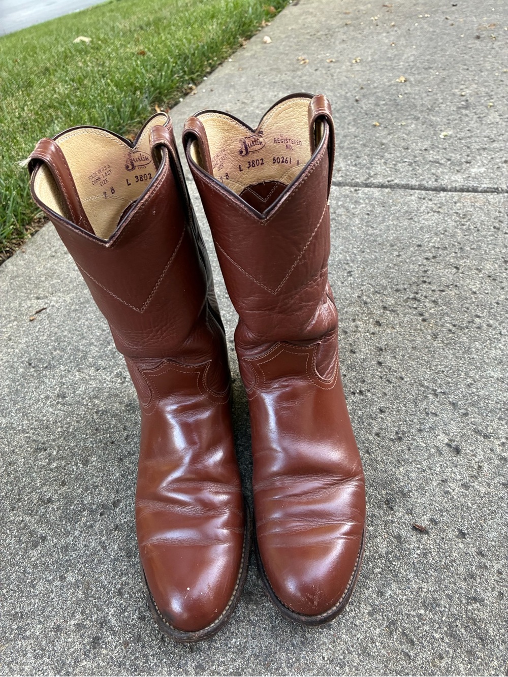 Justin Boots Brown Leather Women's Heeled Western Boots